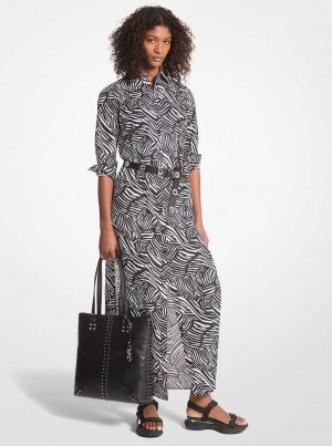 Michaelkors Zebra Print Organic Cotton Lawn Černé Bílé | SN-MK26718