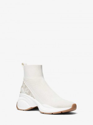 Michaelkors Zuma Stretch Knit and Empire Signature Logo Sock Světle Žluté | SN-MK27443